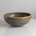 Carl Harry Stalhane for Rorstrand, Sweden, large stoneware bowl with yellow and gray haresfur glaze L3924