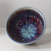 Bertil Lundgren for Rörstrand, stoneware bowl with glossy brown and purple glazes N1621