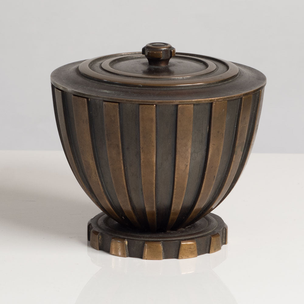 Tinos, Denmark fluted bronze jar with lid, 1930s L3923