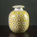 Stig Lindberg for Gustavsberg, Sweden, faiance vase with yellow and white decoration J1614