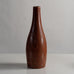 Gunnar Nylund for Rörstrand, Sweden, cylindrical stoneware vase with impressed pattern and reddish brown glaze L3970