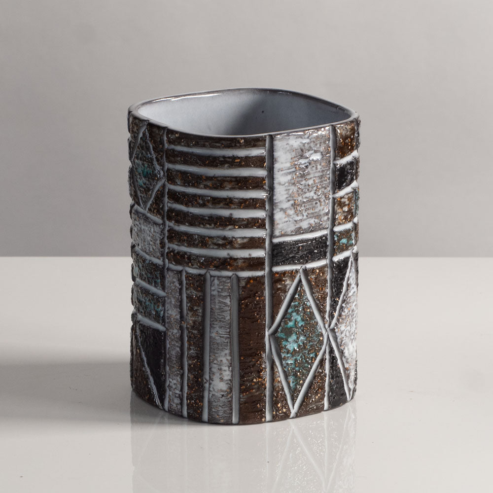 Ingrid Atterberg for Uppsala Ekeby, Sweden, vase with geometric pattern L3807