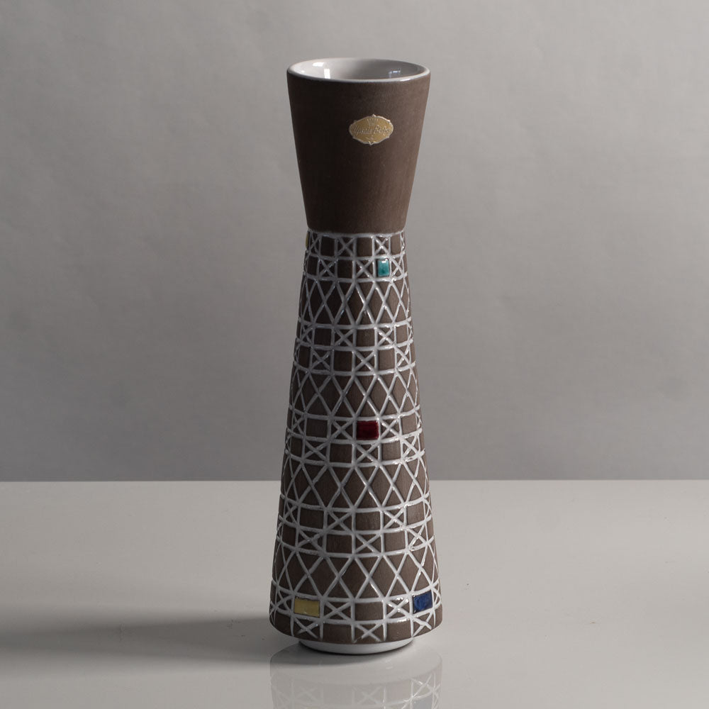 Ingrid Atterberg for Uppsala Ekeby, Sweden, vase with line decoration K2507