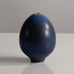 Berndt Friberg for Gustavsberg, Sweden, stoneware egg vase with blue haresfur glaze L3894