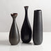 Three vases with dark brown glaze by Carl Harry Stalhane for Rorstrand, Sweden