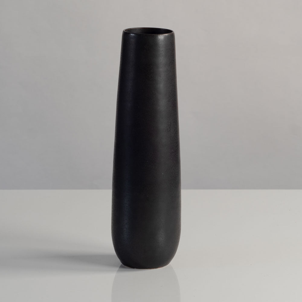Carl Harry Stalhane for Rorstrand, Sweden, stoneware vase with dark brown matte glaze L3785