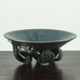Arne Bang, Denmark, bowl with sculptural base and blue crystalline glaze K2092