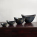 Group of ovoid bowls with black glaze Gunnar Nylund for Rörstrand, Sweden
