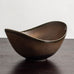 Gunnar Nylund for Rörstrand, ceramic elliptical bowl with brown glaze N3931