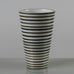 Stig Lindberg for Gustavsberg, Sweden, striped earthenware vase in greenish brown and white K2221