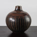 Carl Harry Stålhane for Rörstrand, Sweden, unique stoneware vase with brown patterned glaze J1479
