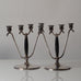 OH Lagerstedt, Sweden, pair of chrome and wood candelabras J1536