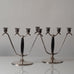 OH Lagerstedt, Sweden, pair of chrome and wood candelabras J1536