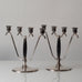 OH Lagerstedt, Sweden, pair of chrome and wood candelabras J1536