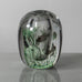 Edward Hald for Orrefors, Sweden, "Fish Graal" vase in clear glass with green and black illustration G9505