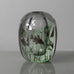 Edward Hald for Orrefors, Sweden, "Fish Graal" vase in clear glass with green and black illustration G9505