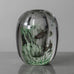 Edward Hald for Orrefors, Sweden, "Fish Graal" vase in clear glass with green and black illustration G9505