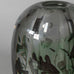 Edward Hald for Orrefors, Sweden, "Fish Graal" vase in clear glass with green and black illustration G9505