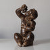 Knud Kyhn for Royal Copenhagen, Denmark, stoneware faun figure eating grapes with Sung glaze