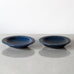 Saxbo, Denmark, pair of small dishes with blue matte glaze K2123 and K2120