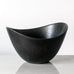 Gunnar Nylund for Rörstrand, Sweden, large ovoid bowl with black haresfur glaze J1012