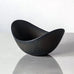 Gunnar Nylund for Rorstrand, Sweden, small ovoid bowl with black haresfur glaze H1009