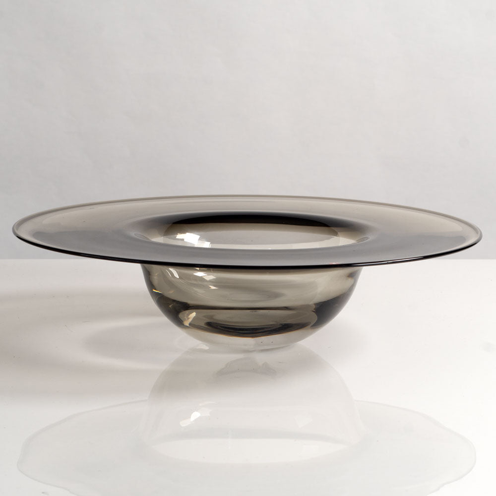 Timo Sarpaneva for Iittala, Finland, smoked glass "Cardinal's Hat" bowl  M4084
