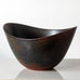 Gunnar Nylund for Rörstrand, Sweden, large ovoid bowl with brown haresfur glaze J1661