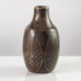 Carl Harry Stålhane for Rörstrand, Sweden, stoneware vase with leaf motif and brown glaze K2057