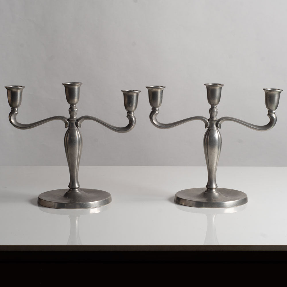 Pair of Swedish pewter candelabras GAB L3402