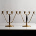 OH Lagerstedt, Sweden, pair of brass and wood candelabras L3781