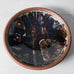 Sten Lykke Madsen for Bing and Grondahl, Denmark, stoneware dish with underglaze abstract painted design D7740