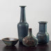 Group of vases and bowl with blue glaze by Gunnar Nylund for Rörstrand, Sweden