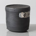 Dan Kelly, UK, stoneware pot with matte black glaze and white band K2157
