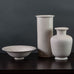 Two vases and a bowl  with white glaze by Gunnar Nylund for Rörstrand, Sweden