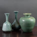 Group of vases with green glaze by Gunnar Nylund for Rörstrand, Sweden