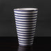 Stig Lindberg for Gustavsberg, Sweden, striped earthenware vase in blue and white K2264
