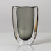 Nils Landberg for Orrefors, Sweden, Gray glass "Sommerso" vase H1362