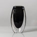 Nils Landberg for Orrefors, glass sommerso vase in black and clear H1360