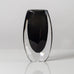 Nils Landberg for Orrefors, glass sommerso vase in black and clear H1360