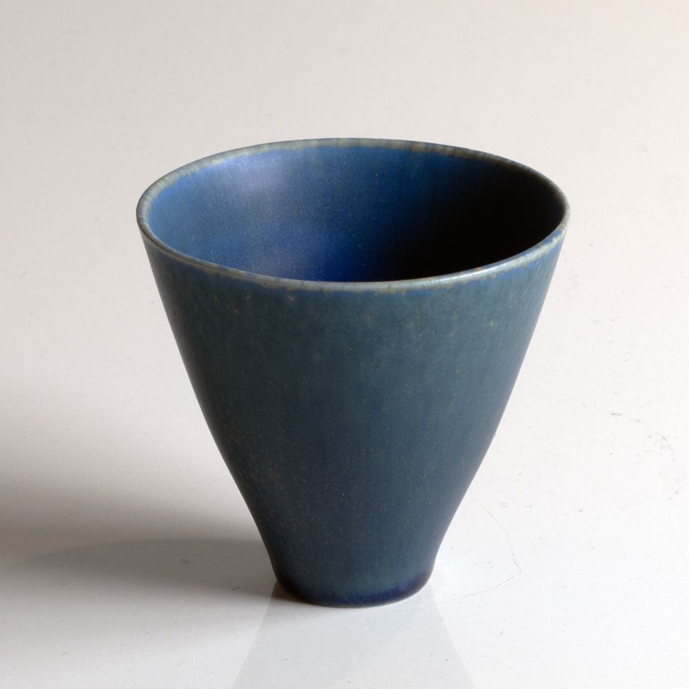Stig Lindberg for Gustavsberg, Sweden, small vase with matte blue glaze L3609