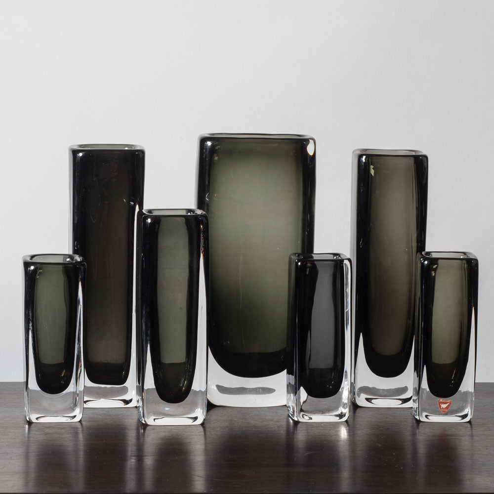 Nils Landberg for Orrefors, Sweden, group of rectangular sommerso vases