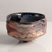 Claude Champy, France, unique stoneware bowl with pink and black glaze L4009