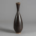 Group of six vases with dark brown haresfur glaze by Berndt Friberg for Gustavsberg, Sweden