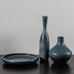 Two vases and a bowl with blue glaze by Carl Harry Stålhane for Rörstrand, Sweden