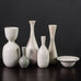 Six vessels by Carl Harry Stålhane for Rörstrand, Sweden with white glaze