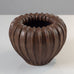 Arne Bang, Denmark, brown ribbed vase K2723