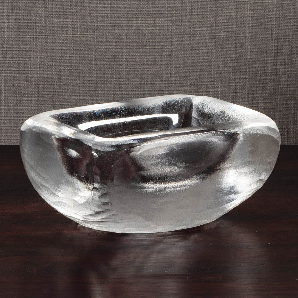 Vicke Lindstrand for Orrefors, Sweden, large rectangular frosted glass bowl M4076