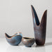 Three items with blue and brown glaze by Gunnar Nylund for Rörstrand, Sweden