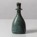 Stig Lindberg for Gustavsberg, Sweden, cabinet vase with matte blue-green and black glaze J1152